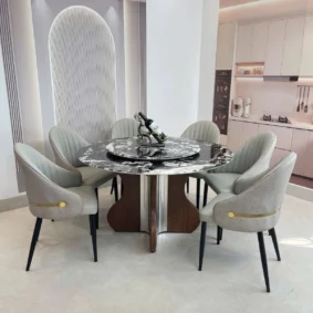 Bộ bàn ghế tròn xoay 2 mặt đá vi tinh thể