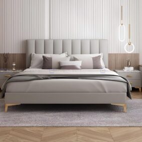 Giường ngủ bọc nệm da đẹp hiện đại giá rẻ