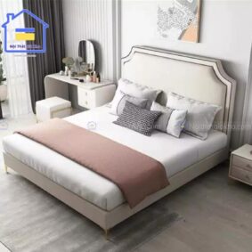 Giường ngủ hiện đại bọc nệm da công nghiệp
