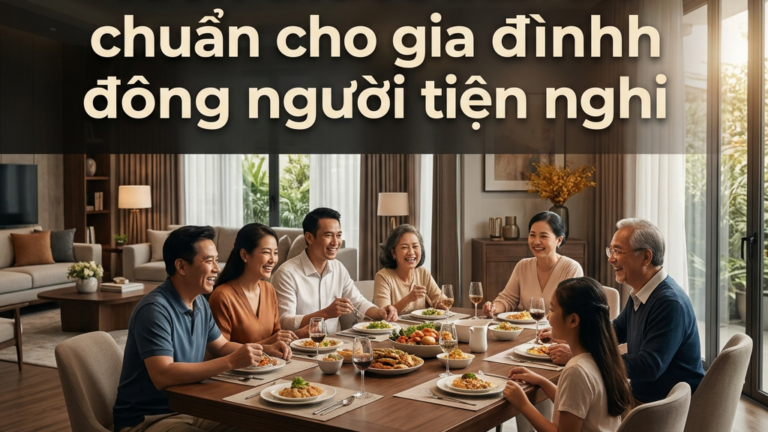 Kích thước bàn ăn chuẩn cho gia đình đông người tiện nghi