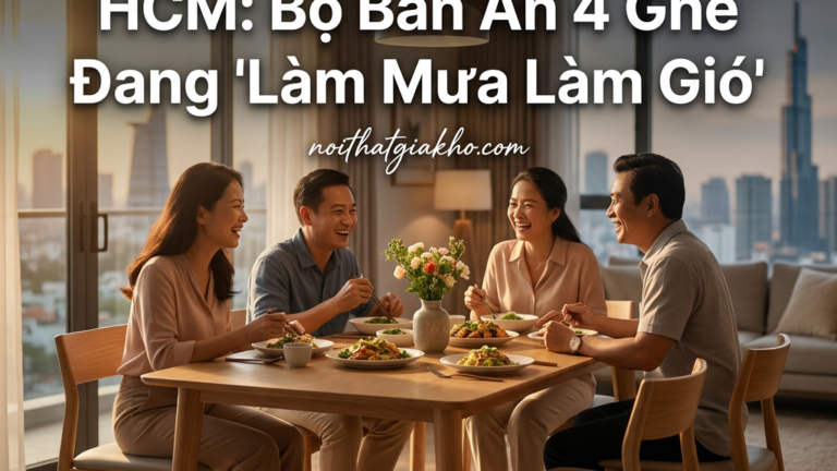 Xu Hướng Bàn Ăn 2024 HCM: Bộ Bàn Ăn 4 Ghế Đang “Làm Mưa Làm Gió”